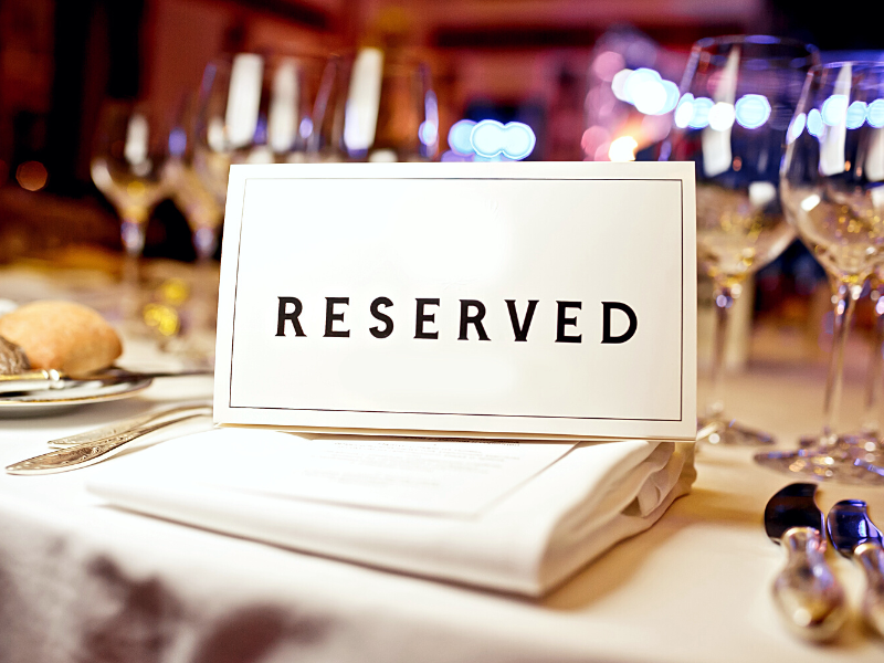 Take reservations for the holidays